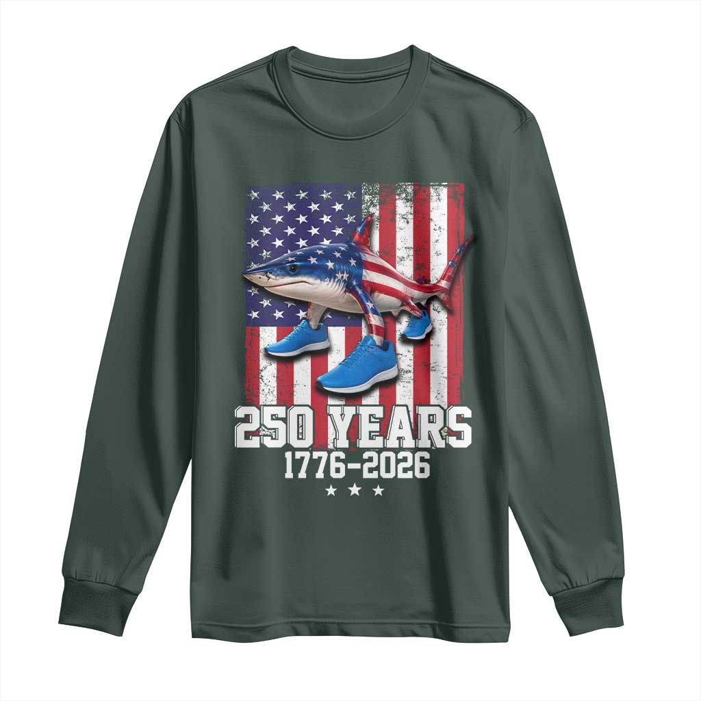 250th America Anniversary Long Sleeve Shirt Tralalero Tralala Italian Brainrot 4th of July Meme