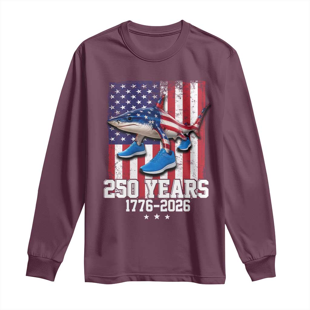 250th America Anniversary Long Sleeve Shirt Tralalero Tralala Italian Brainrot 4th of July Meme