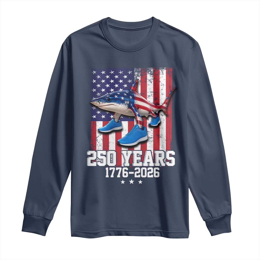 250th America Anniversary Long Sleeve Shirt Tralalero Tralala Italian Brainrot 4th of July Meme