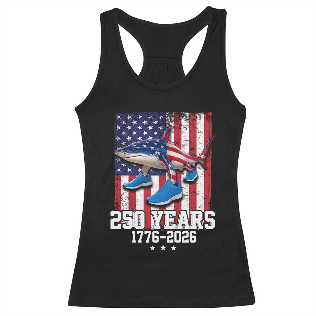 250th America Anniversary Racerback Tank Top Tralalero Tralala Italian Brainrot 4th of July Meme TS14 Black Print Your Wear