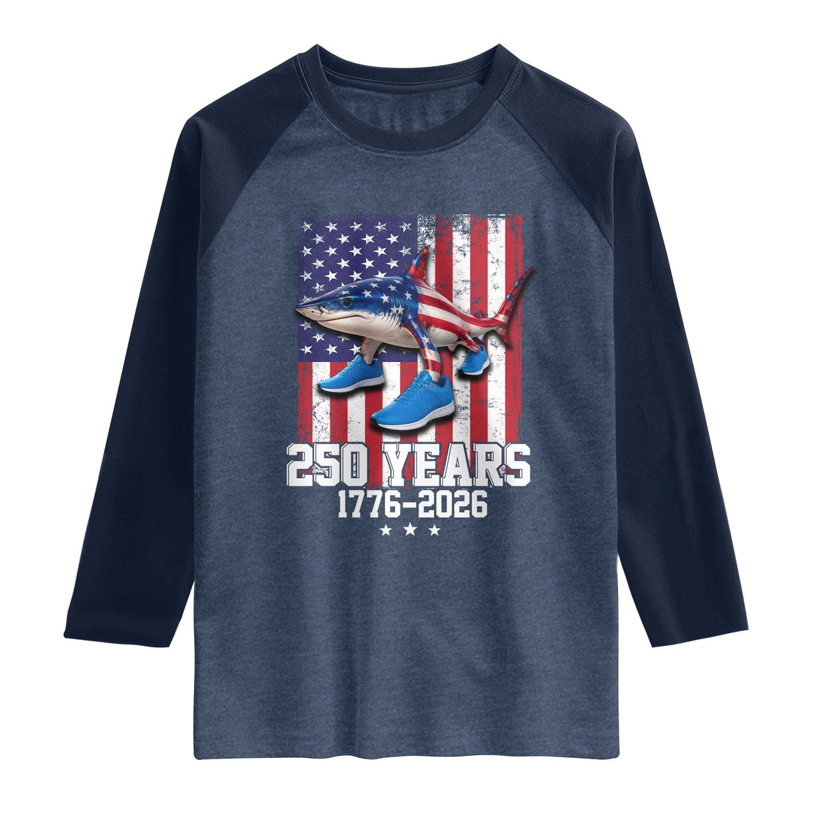 250th America Anniversary Raglan Shirt Tralalero Tralala Italian Brainrot 4th of July Meme