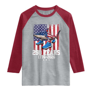 250th America Anniversary Raglan Shirt Tralalero Tralala Italian Brainrot 4th of July Meme