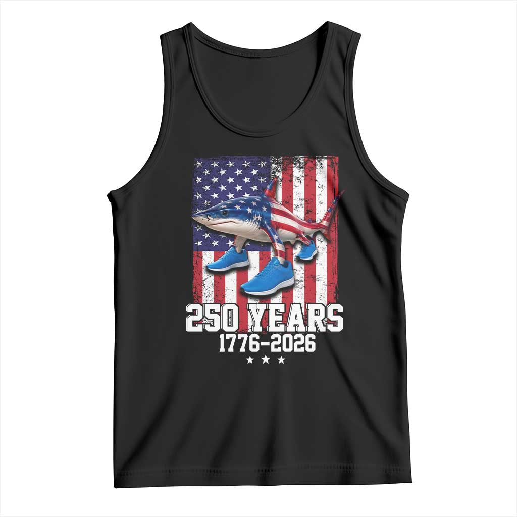 250th America Anniversary Tank Top Tralalero Tralala Italian Brainrot 4th of July Meme TS14 Black Print Your Wear