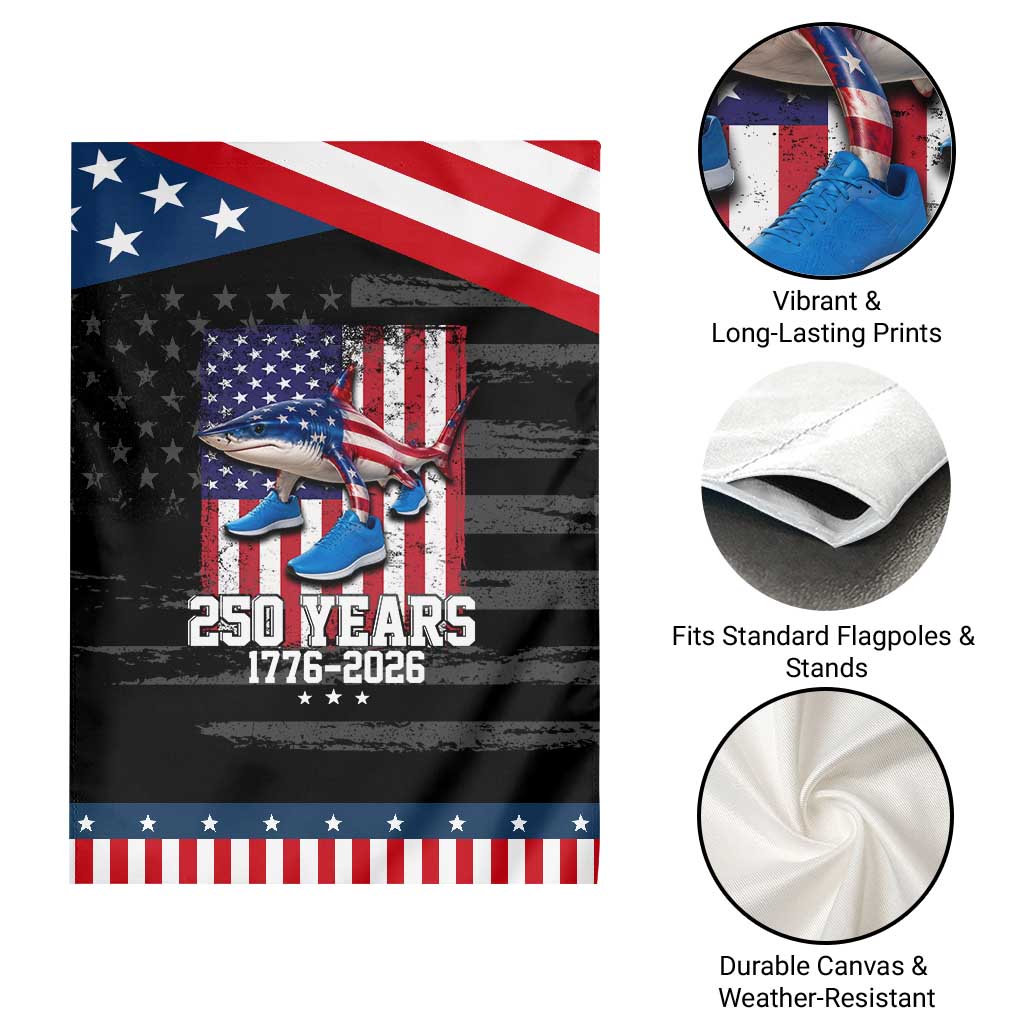 250th America Anniversary Patriotic Garden Flag Tralalero Tralala Italian Brainrot 4th of July Meme