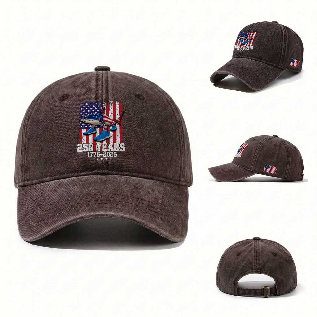 250th America Anniversary Washed Cotton Baseball Cap Tralalero Tralala Italian Brainrot 4th of July Meme