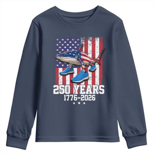 250th America Anniversary Youth Sweatshirt Tralalero Tralala Italian Brainrot 4th of July Meme