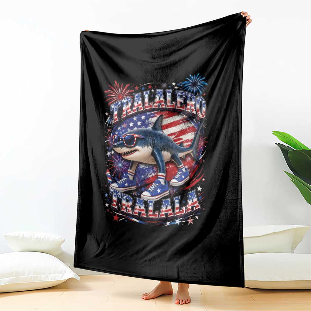 Tralalero Tralala Shark Italian Brainrot 4th Of July Meme Throw Blanket TS14 Print Your Wear