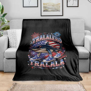 Tralalero Tralala Shark Italian Brainrot 4th Of July Meme Throw Blanket TS14 Print Your Wear