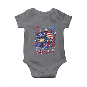 Tralalero Tralala Shark Italian Brainrot 4th Of July Meme Baby Onesie TS14 Charcoal Print Your Wear