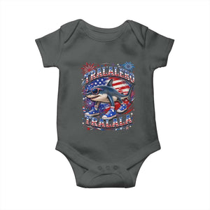 Tralalero Tralala Shark Italian Brainrot 4th Of July Meme Baby Onesie TS14 Dark Heather Print Your Wear