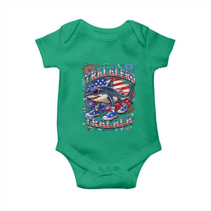 Tralalero Tralala Shark Italian Brainrot 4th Of July Meme Baby Onesie TS14 Irish Green Print Your Wear