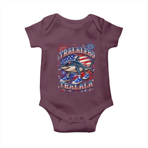 Tralalero Tralala Shark Italian Brainrot 4th Of July Meme Baby Onesie TS14 Maroon Print Your Wear