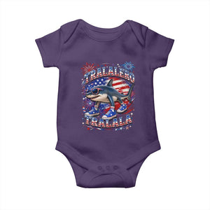 Tralalero Tralala Shark Italian Brainrot 4th Of July Meme Baby Onesie TS14 Purple Print Your Wear