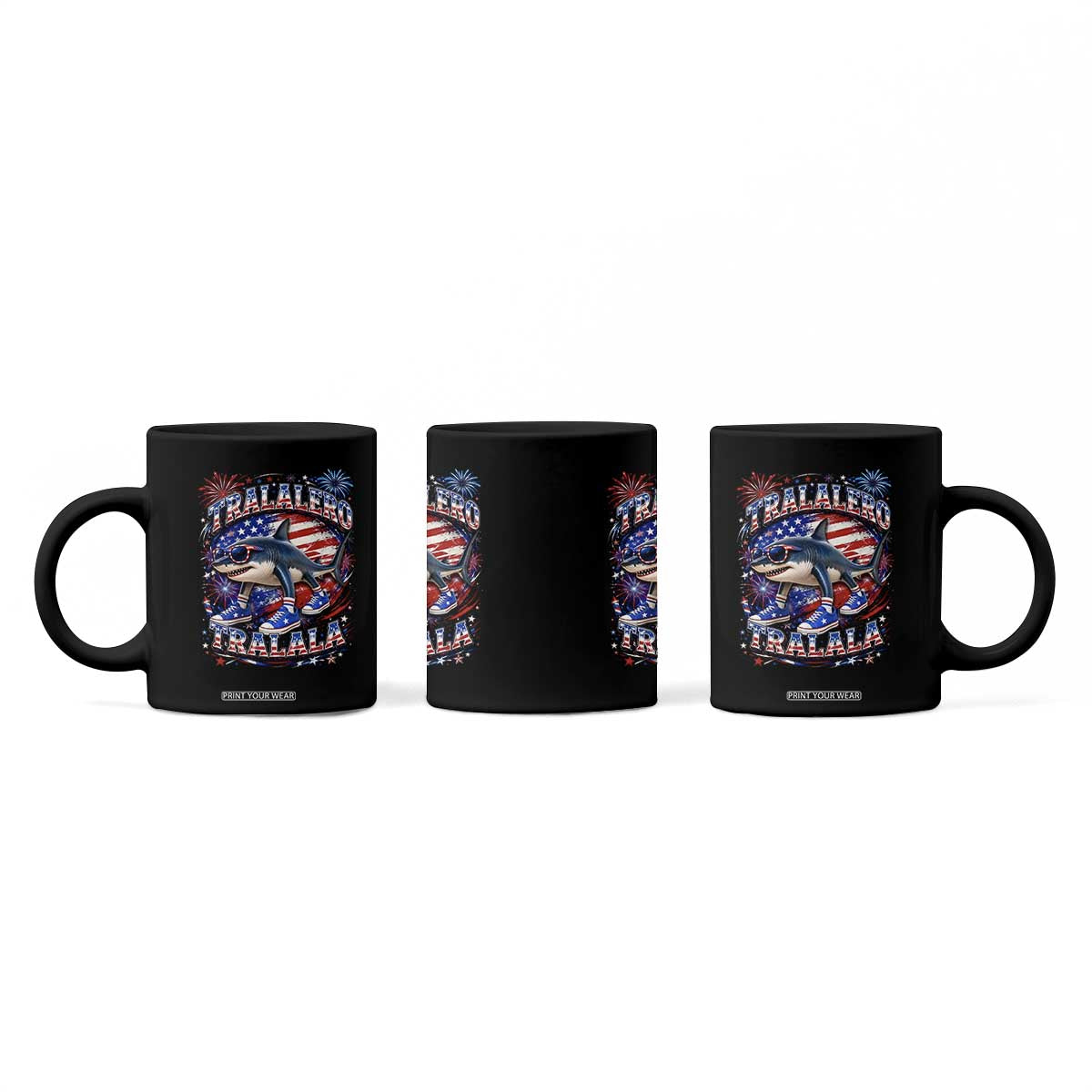 Tralalero Tralala Shark Italian Brainrot 4th Of July Meme Coffee Mug TS14 Print Your Wear