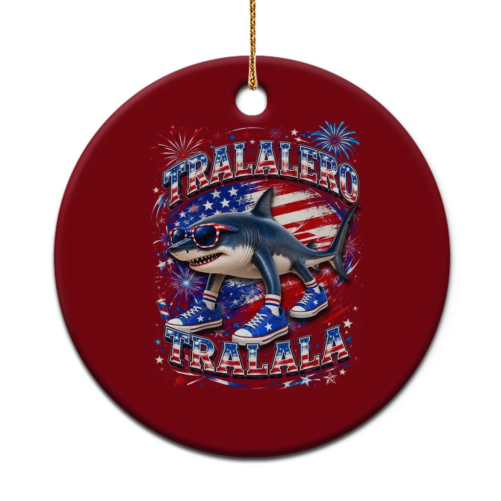 Tralalero Tralala Shark Italian Brainrot 4th Of July Meme Ceramic Ornament TS14 1pc Red Print Your Wear