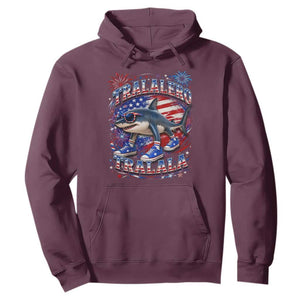 Tralalero Tralala Shark Italian Brainrot 4th Of July Meme Hoodie TS14 Maroon Print Your Wear