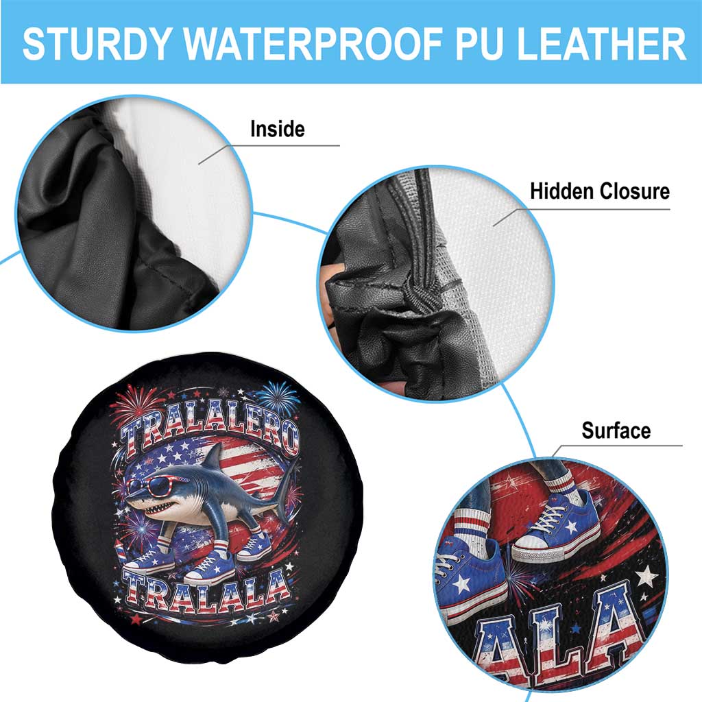 Tralalero Tralala Shark Italian Brainrot 4th Of July Meme Spare Tire Cover TS14 Print Your Wear