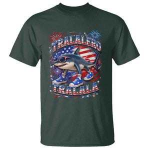 Tralalero Tralala Shark Italian Brainrot 4th Of July Meme T Shirt TS14 Dark Forest Green Print Your Wear