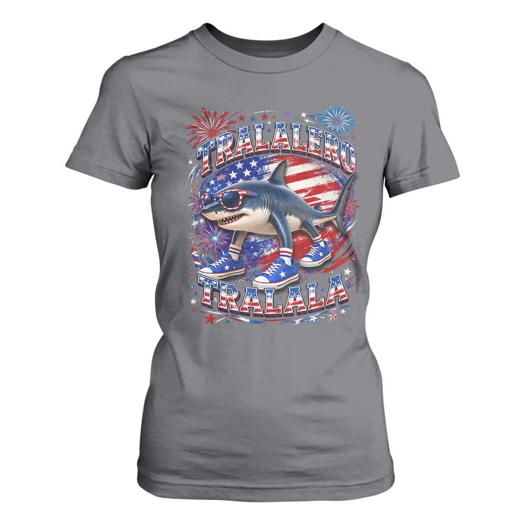 Tralalero Tralala Shark Italian Brainrot 4th Of July Meme T Shirt For Women TS14 Charcoal Print Your Wear