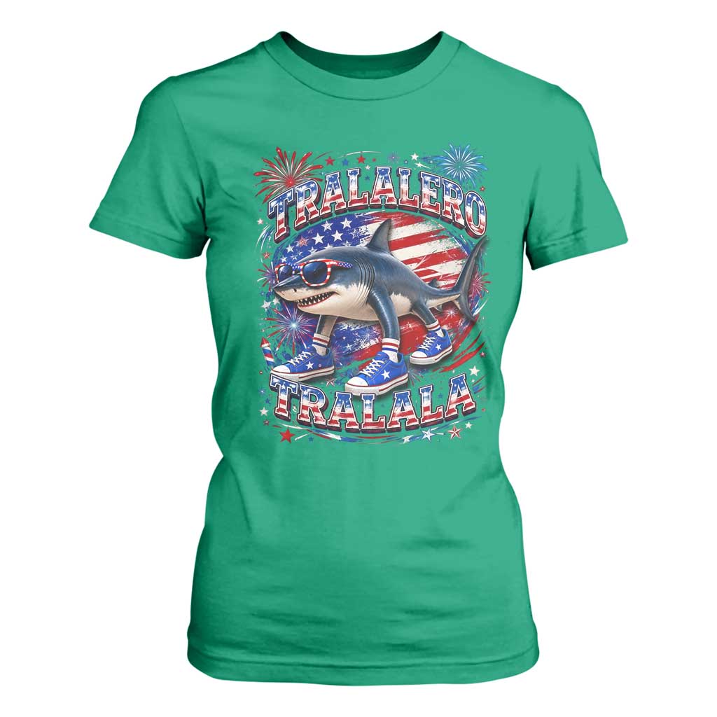 Tralalero Tralala Shark Italian Brainrot 4th Of July Meme T Shirt For Women TS14 Irish Green Print Your Wear