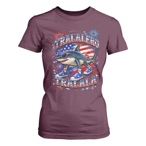 Tralalero Tralala Shark Italian Brainrot 4th Of July Meme T Shirt For Women TS14 Maroon Print Your Wear