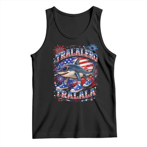 Tralalero Tralala Shark Italian Brainrot 4th Of July Meme Tank Top TS14 Black Print Your Wear