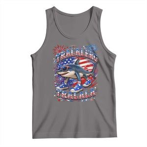 Tralalero Tralala Shark Italian Brainrot 4th Of July Meme Tank Top TS14 Deep Heather Print Your Wear