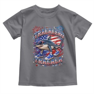 Tralalero Tralala Shark Italian Brainrot 4th Of July Meme Toddler T Shirt TS14 Charcoal Print Your Wear