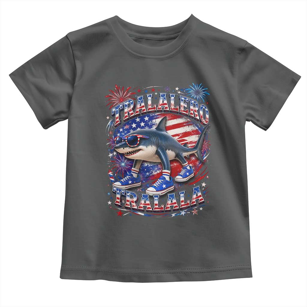 Tralalero Tralala Shark Italian Brainrot 4th Of July Meme Toddler T Shirt TS14 Dark Heather Print Your Wear