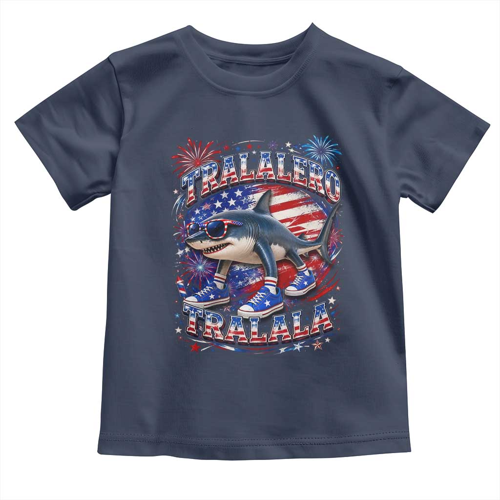 Tralalero Tralala Shark Italian Brainrot 4th Of July Meme Toddler T Shirt TS14 Navy Print Your Wear