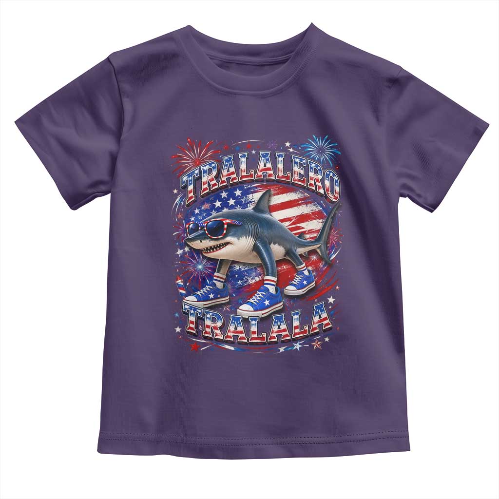 Tralalero Tralala Shark Italian Brainrot 4th Of July Meme Toddler T Shirt TS14 Purple Print Your Wear