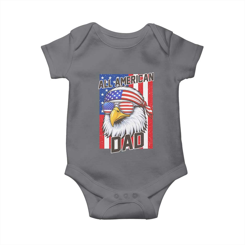 All American Dad 4th of July Baby Onesie Daddy Eagle USA TS14 Charcoal Print Your Wear