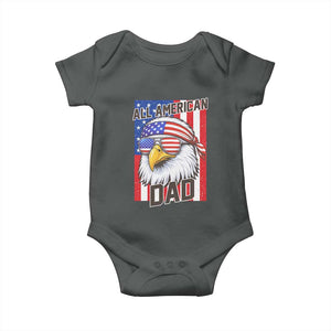 All American Dad 4th of July Baby Onesie Daddy Eagle USA TS14 Dark Heather Print Your Wear