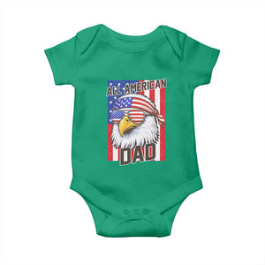 All American Dad 4th of July Baby Onesie Daddy Eagle USA TS14 Irish Green Print Your Wear