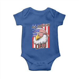 All American Dad 4th of July Baby Onesie Daddy Eagle USA TS14 Royal Blue Print Your Wear