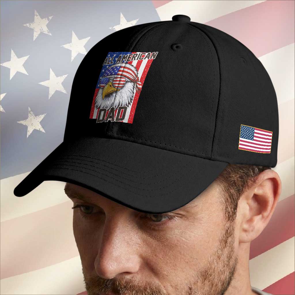 All American Dad 4th of July Baseball Cap Daddy Eagle USA
