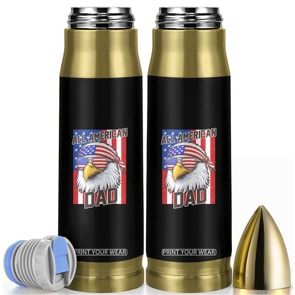 All American Dad 4th of July Bullet Tumbler Daddy Eagle USA TS14 Black Print Your Wear