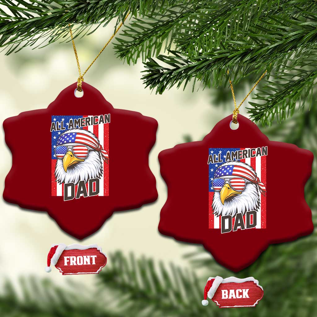 All American Dad 4th of July Ceramic Ornament Daddy Eagle USA