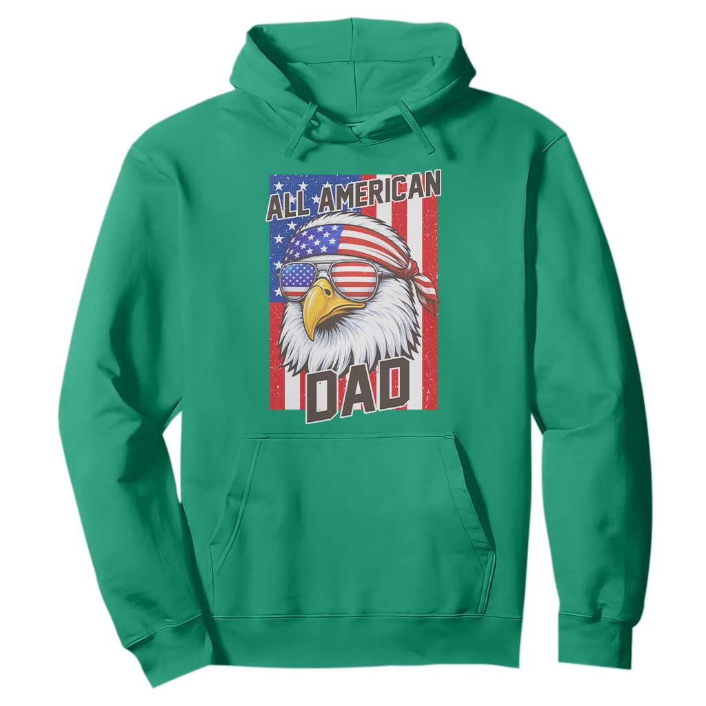 All American Dad 4th of July Hoodie Daddy Eagle USA TS14 Irish Green Print Your Wear