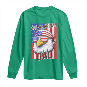All American Dad 4th of July Long Sleeve Shirt Daddy Eagle USA TS14 Irish Green Print Your Wear