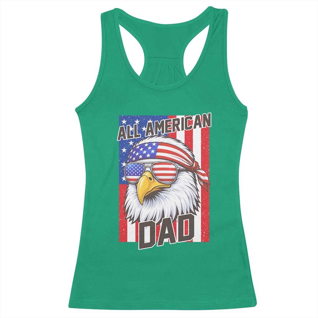 All American Dad 4th of July Racerback Tank Top Daddy Eagle USA TS14 Irish Green Print Your Wear