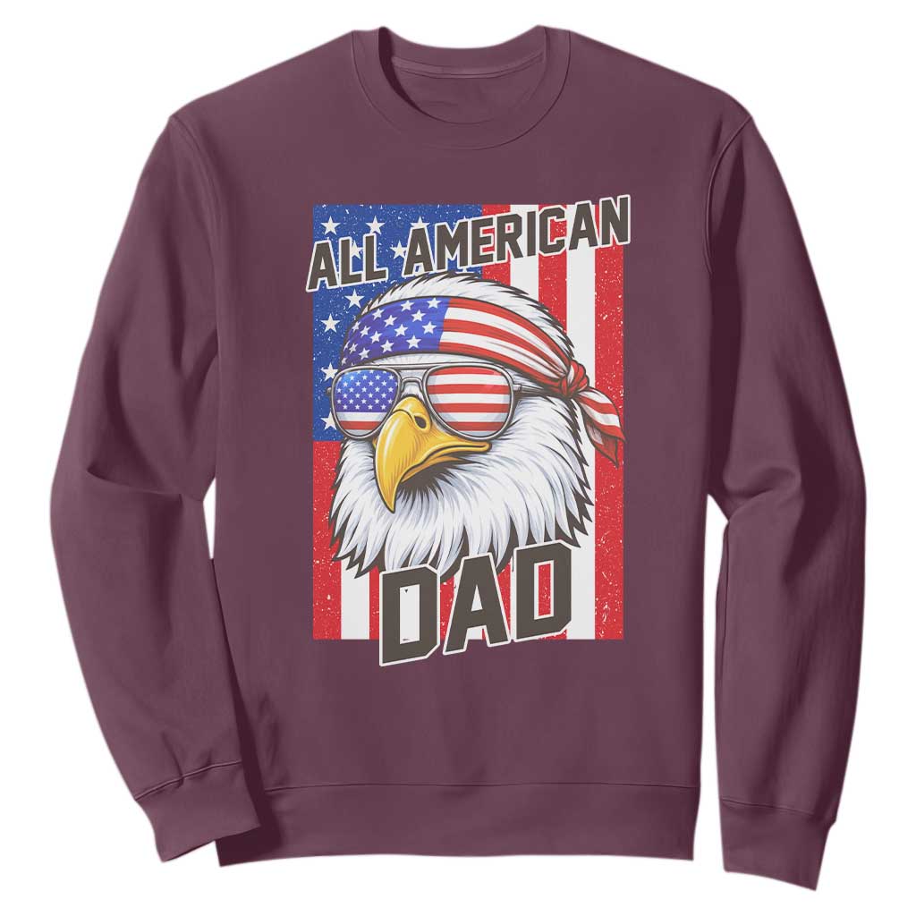 All American Dad 4th of July Sweatshirt Daddy Eagle USA