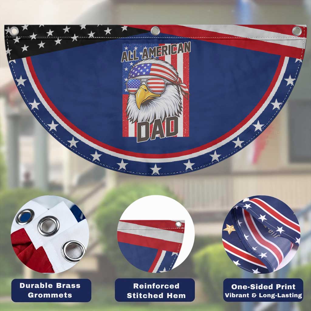 All American Dad 4th of July Patriotic Fan Flag Daddy Eagle USA