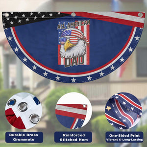 All American Dad 4th of July Patriotic Fan Flag Daddy Eagle USA