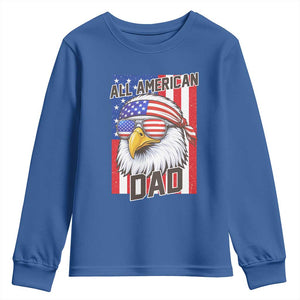 All American Dad 4th of July Youth Sweatshirt Daddy Eagle USA TS14 Royal Blue Print Your Wear