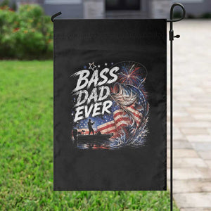 Bass Dad Ever Fishing Garden Flag Patriotic Dad Birthday 4th Of July Gifts