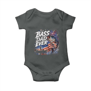 Bass Dad Ever Fishing Baby Onesie Patriotic Dad Birthday 4th Of July Gifts