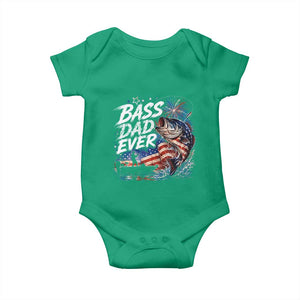 Bass Dad Ever Fishing Baby Onesie Patriotic Dad Birthday 4th Of July Gifts