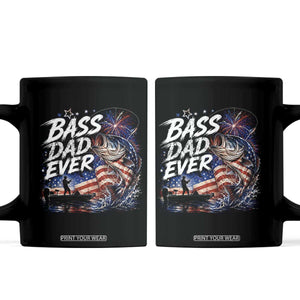 Bass Dad Ever Fishing Coffee Mug Patriotic Dad Birthday 4th Of July Gifts