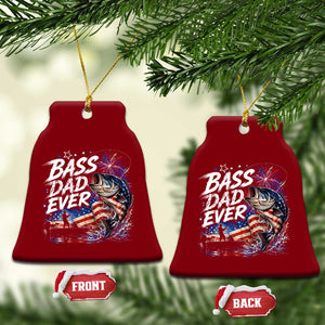 Bass Dad Ever Fishing Ceramic Ornament Patriotic Dad Birthday 4th Of July Gifts